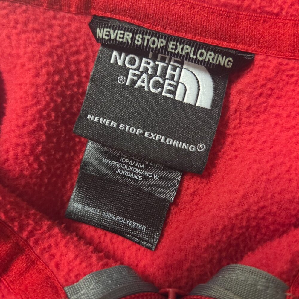 North Face Fleece Pullover – Bright Red, Size‎ Medium 1/4 zip Collard Neck